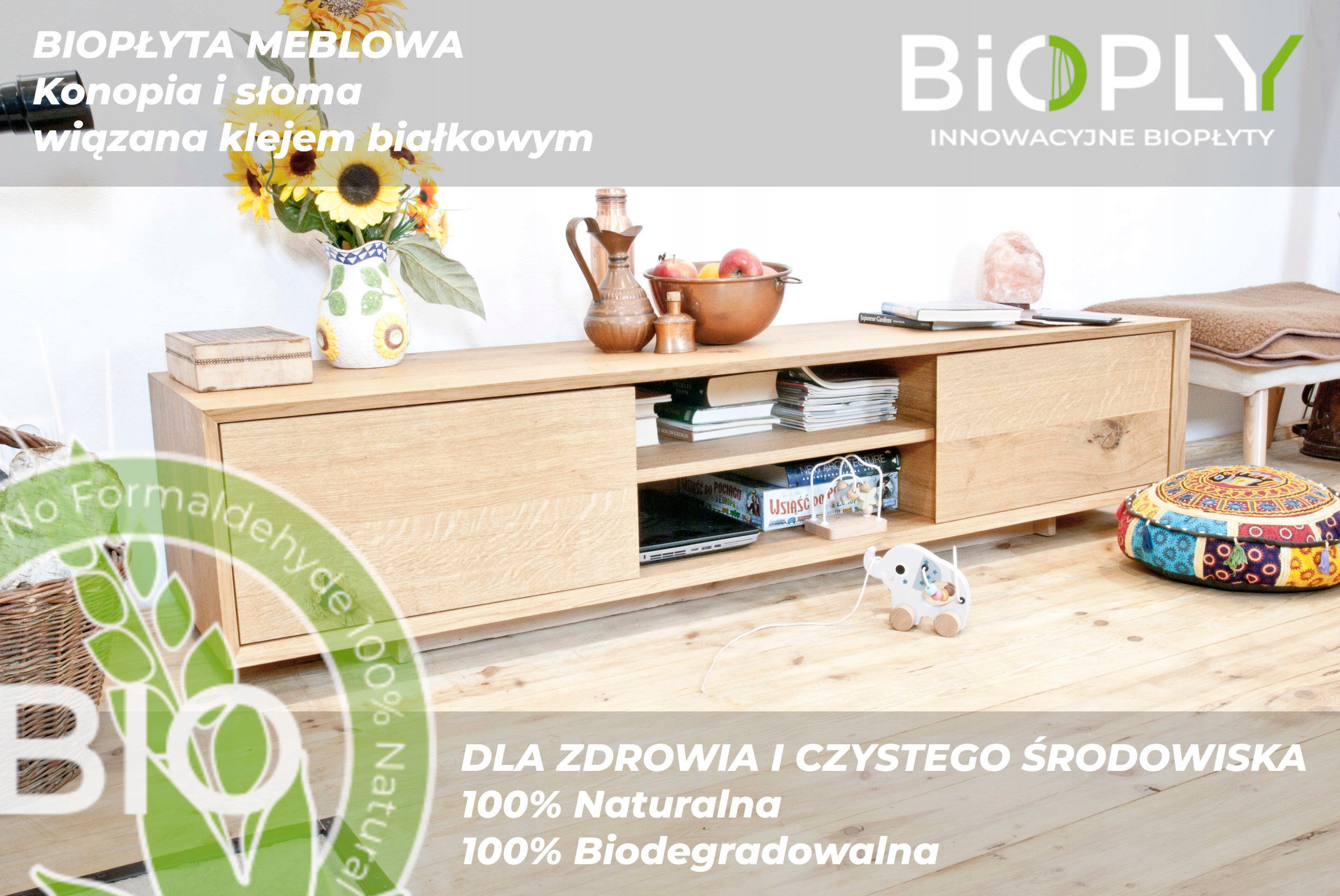 Szafka RTV fornir eko bio 100% naturalna Bioply - zdjęcie 3